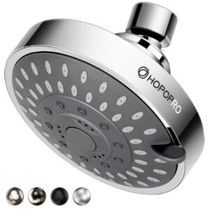 HOPOPRO NBC News Consumer Reports Recommended Shower Brand, 7 Inch High Pressure Shower Head and Shower Arm for Healthy Luxury Shower Experience Even at Low Water Flow - Chrome