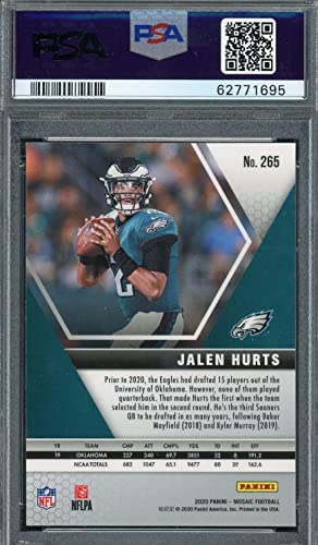 Jalen Hurts 2020 Panini Mosaic Football Rookie Card #265 Graded PSA 10