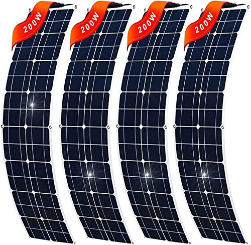 LOPMQRV 800 Watt Solar Panel Kit, with 2pcs Charge Controller(40A) 4pcs 200 Flexible Monocrystalline for 12-48V Battery Charging Car Camper RV Yacht Boat