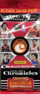 2021-22 panini chronicles basketball nba 15 card cello value pack (15 nba trading cards)