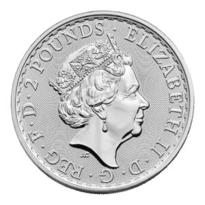 2023-1 oz British Silver Britannia Coin Brilliant - Queen Elizabeth II on Obverse Pound Seller Uncirculated