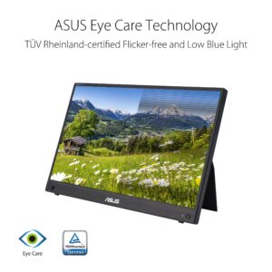 ASUS ZenScreen Touch Screen 15.6” 1080P Portable USB Monitor (MB16AHT) - Full HD (1920 x 1080), IPS, USB Type-C, Mini-HDMI, Kickstand, Tripod Mountable, Eye Care, Protective Sleeve, 3-Year Warranty
