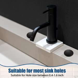 2 Inch Kitchen Sink Hole Cover Faucet Hole Cover Stainless Steel Kitchen Sink Tap Hole Plate Stopper Cover Blanking Metal Plug (Matte Black)