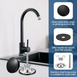 2 Inch Kitchen Sink Hole Cover Faucet Hole Cover Stainless Steel Kitchen Sink Tap Hole Plate Stopper Cover Blanking Metal Plug (Matte Black)