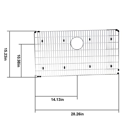 EBG2815 Stainless Steel Bottom Grid,for Elkay sink bowls 28-1/4" x 15-1/4" x 1-1/4"Sink Grid,Sink Rack for Bottom of Sink,Kitchen Sink Grid,Sink Protector,Sink Bottom Grid