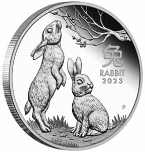 2023 p year of the rabbit half ounce silver coin proof (1/2) oz seller mint state