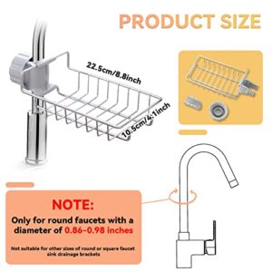 2 pc Sponge Holder for Kitchen Sink Stainless Steel Faucet Faucet Rack for Kitchen Sink by POKHDYE (2pc)