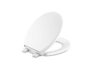 kohler 24294-0 figure readylatch round-front toilet seat, quiet-close lid and seat, countoured seat, grip-tight bumpers and installation hardware, white