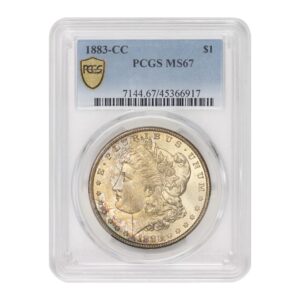 1883 cc american silver morgan dollar ms-67 $1 pcgs ms67