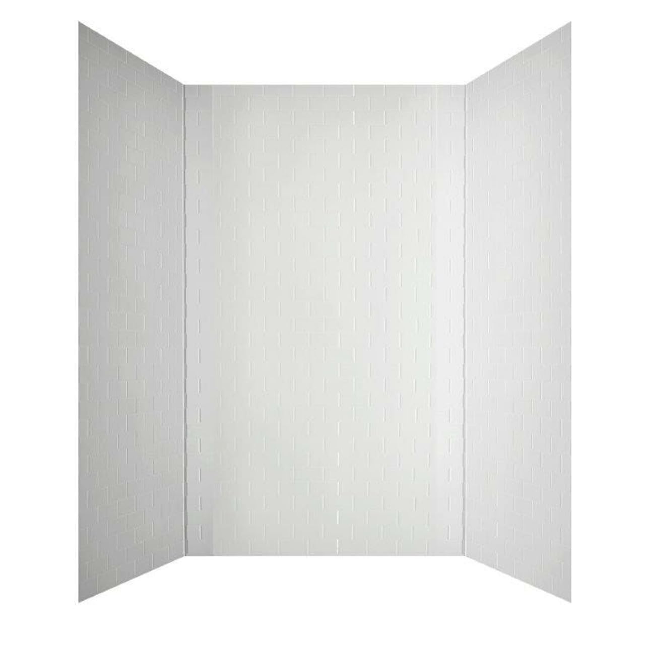 From Plain To Beautiful In Hours 133-HERR-KIT Herringbone Tile Tub and Shower Wall Panels Surround, Gloss White, 96 Square Feet