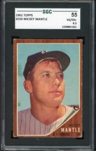 1962 topps #200 mickey mantle yankees sgc 55 vg-ex+ 445297 kit young cards