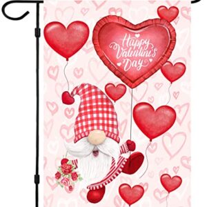 Akeydeco Valentine's Day Flag,12x18 Inch Valentine's Heart Garden Flag Double Sided Printing Valentine Flags for Your Valentine's Day Decoration