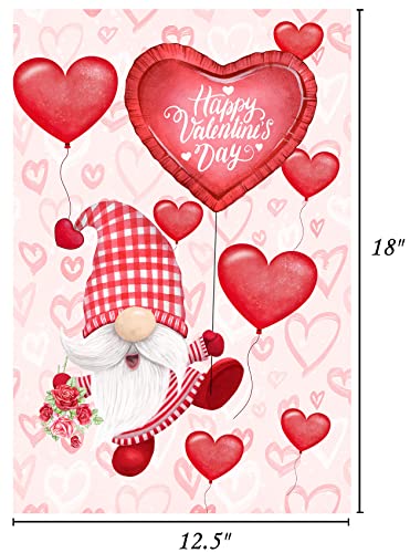 Akeydeco Valentine's Day Flag,12x18 Inch Valentine's Heart Garden Flag Double Sided Printing Valentine Flags for Your Valentine's Day Decoration