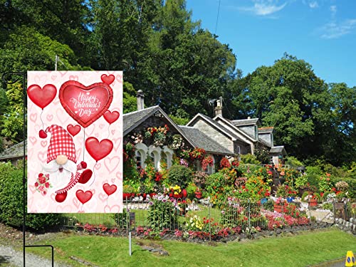 Akeydeco Valentine's Day Flag,12x18 Inch Valentine's Heart Garden Flag Double Sided Printing Valentine Flags for Your Valentine's Day Decoration