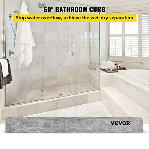 VEVOR Shower Curb, 60'' x 4'' x 6'', Cuttable Waterproof XPS Foam Curb, Covering with PE Waterproof Membrane, Ready-to-tile with Thin-set Mortar, Perfect for Bathroom Decoration