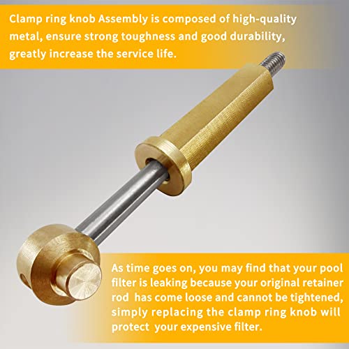Misakomo Clamp Ring Knob Assembly with Threaded Rod and Retainer, Replacement for Zodiac Jandy DEV/DEL, Zodiac CV/CL Pool&Spa Filter, Repalce# Zodiac R0357500