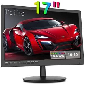 feihe 17 inch computer monitor, fhd 1920x1200 led monitor with hdmi vga build-in speakers, 60hz refresh rate, vesa mounting