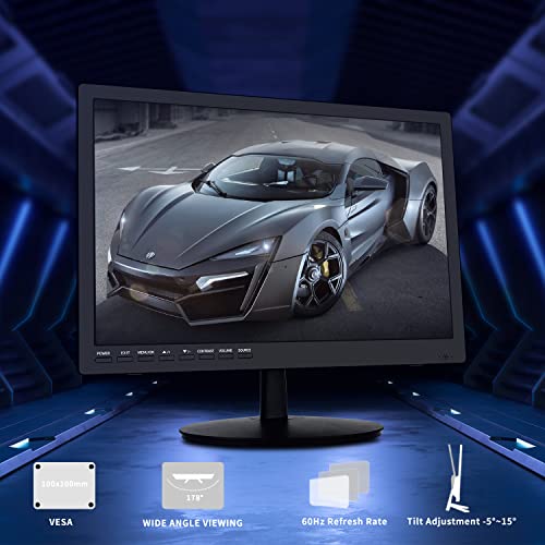 Feihe 17 Inch Computer Monitor, FHD 1920x1200 LED Monitor with HDMI VGA Build-in Speakers, 60Hz Refresh Rate, VESA Mounting