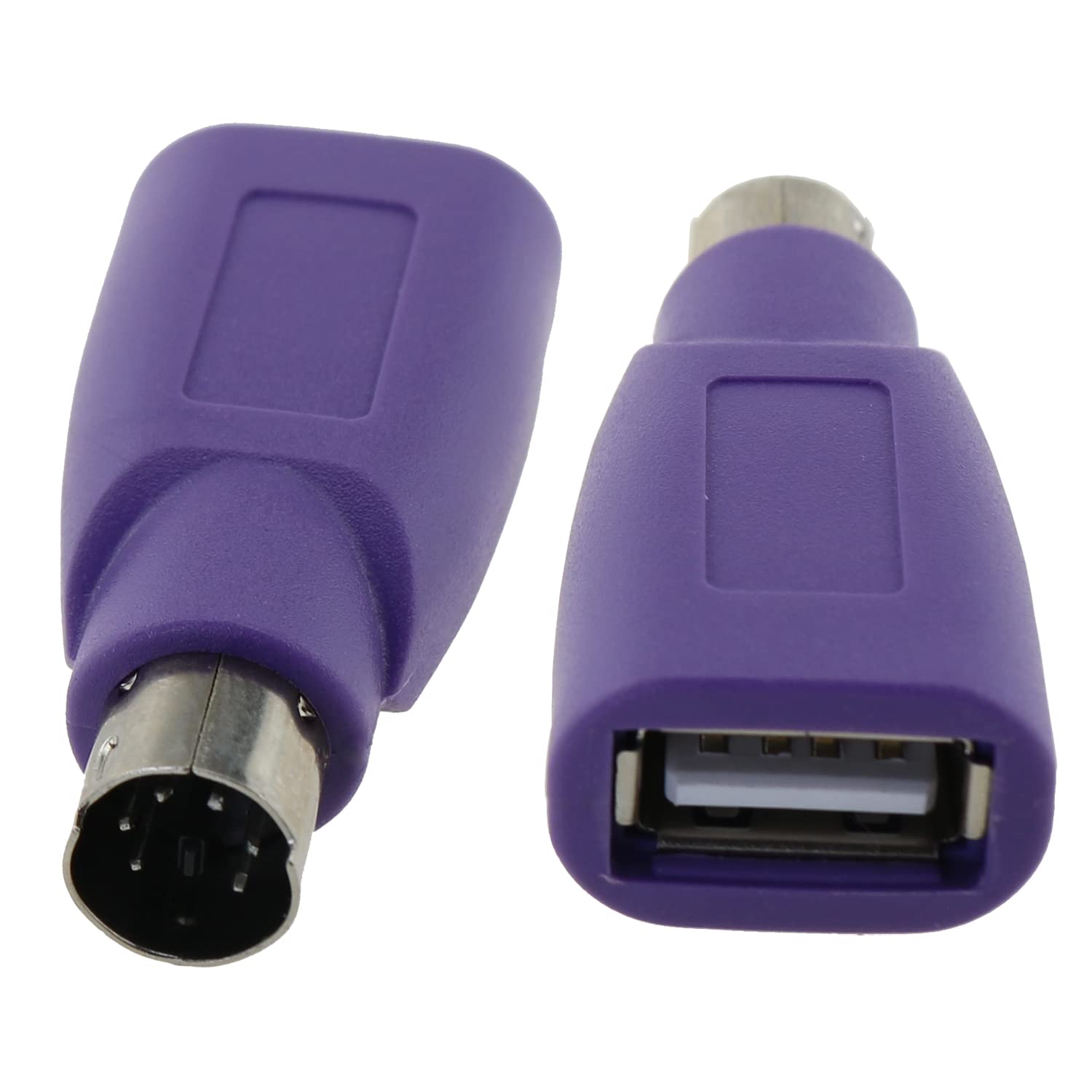 E-outstanding USB to PS2 Adapter, 2PCS USB Female to PS/2 Male Converter Adapter for Mouse Keyboard, Purple