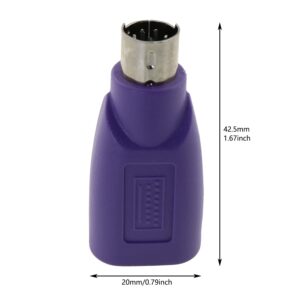 E-outstanding USB to PS2 Adapter, 2PCS USB Female to PS/2 Male Converter Adapter for Mouse Keyboard, Purple