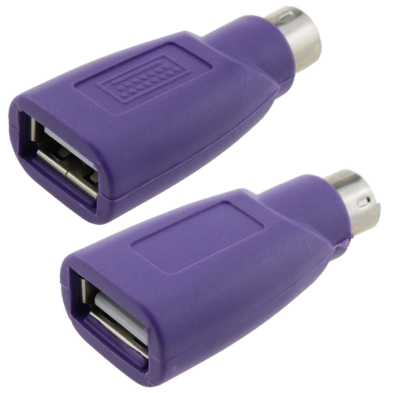 E-outstanding USB to PS2 Adapter, 2PCS USB Female to PS/2 Male Converter Adapter for Mouse Keyboard, Purple