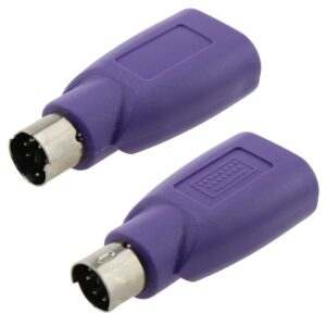 E-outstanding USB to PS2 Adapter, 2PCS USB Female to PS/2 Male Converter Adapter for Mouse Keyboard, Purple