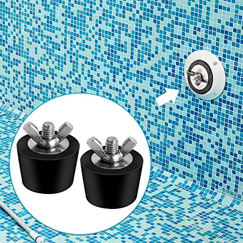 Pool Winterizing Plug for Swimming Pool Holes - 2 Pack 1.25in -1.5 in Winter Expansion Plugs for Above Ground Pool Skimmer Return Lines Clean-Out Pipe Salt Cell Pump Rubber Pool Plugs