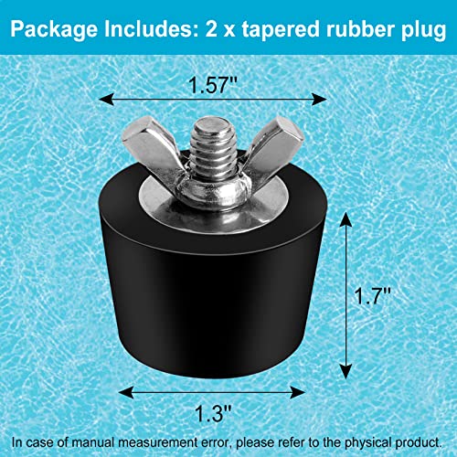 Pool Winterizing Plug for Swimming Pool Holes - 2 Pack 1.25in -1.5 in Winter Expansion Plugs for Above Ground Pool Skimmer Return Lines Clean-Out Pipe Salt Cell Pump Rubber Pool Plugs