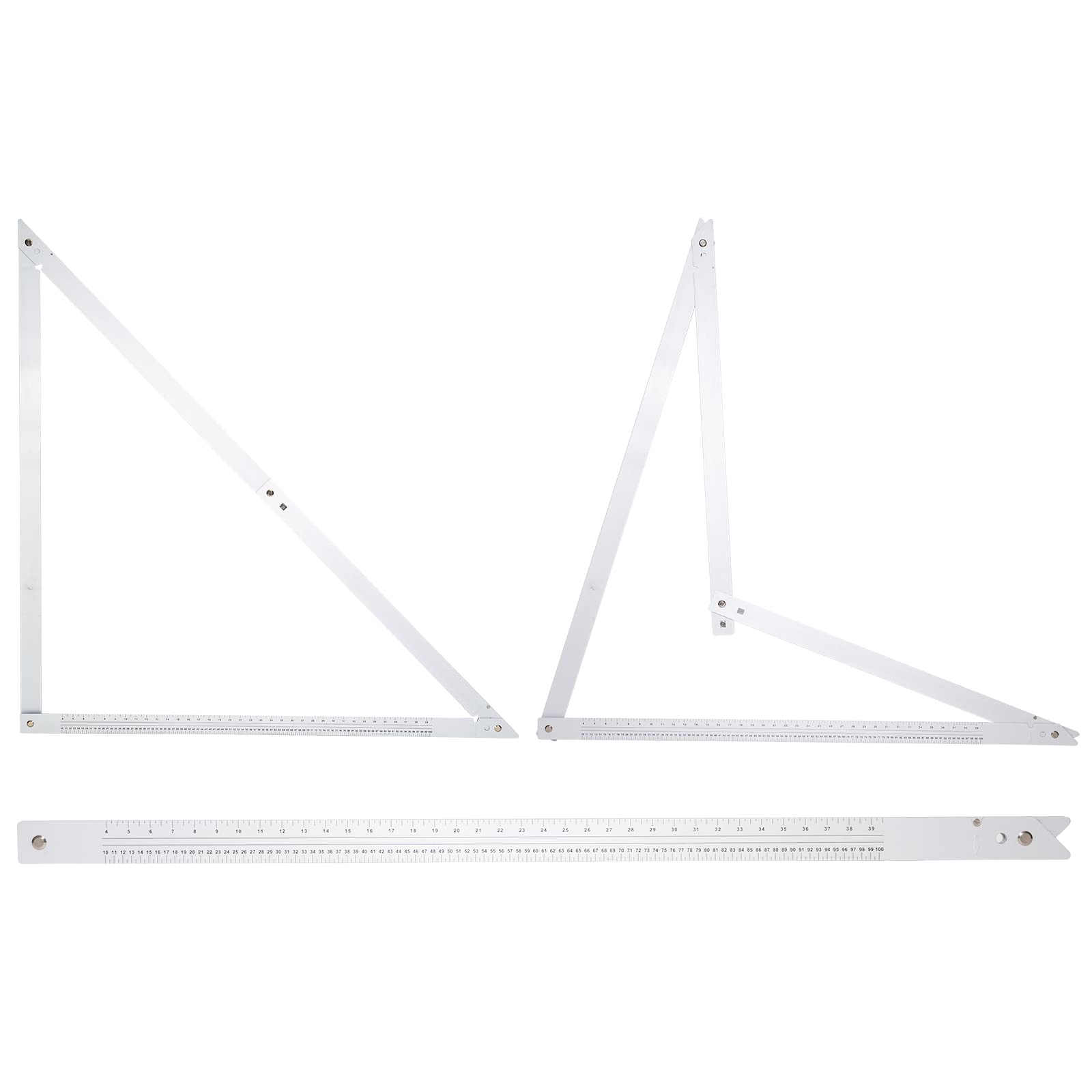 PENGZHAN Combination Square for Carpenter Tools 48 Inch Folding Aluminum Triangle Ruler Construction Framing Tool Woodworking Foldable Frame Measurement Angle Rulers