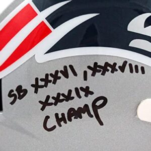 Ty Law Autographed New England F/S Speed Helmet w/SB Champs-Beckett W Hologram Black