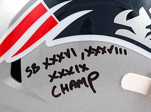 Ty Law Autographed New England F/S Speed Helmet w/SB Champs-Beckett W Hologram Black