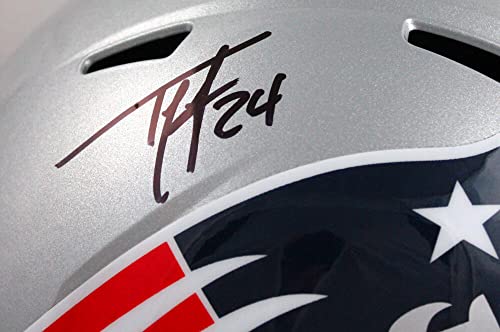 Ty Law Autographed New England F/S Speed Helmet w/SB Champs-Beckett W Hologram Black