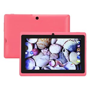 ciciglow tablet for toddlers, 7 inch portable android tablet pc, 8gb rom 1gb ram kids learning education tablet with protective cover, safety eye protection screen, wifi, bluetooth, dual camera(pink)