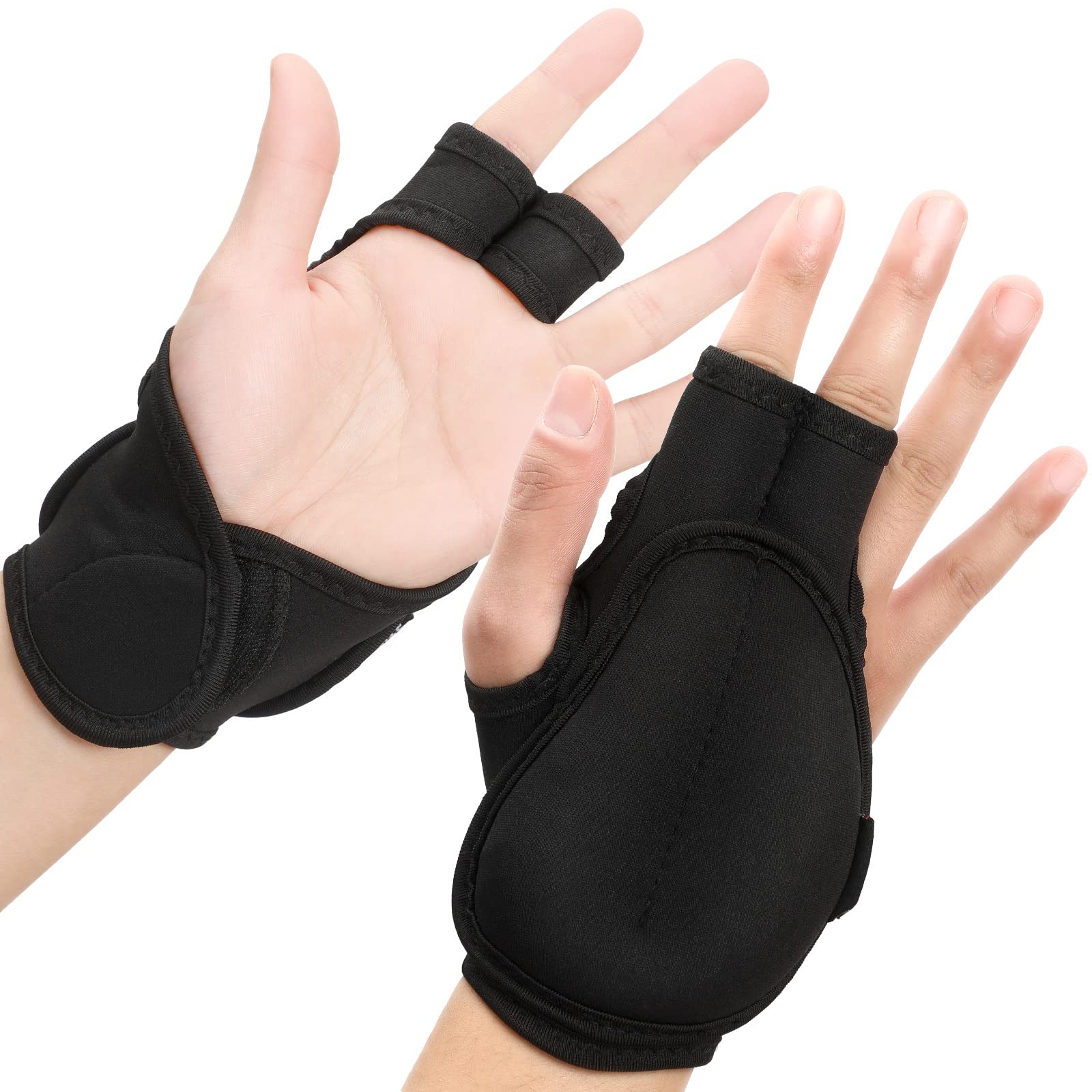 Sosation 1 Pair Weighted Gloves for Tremors Weighted Utensils for Hand Tremors Hand Stop Adjustable Wrist Weights Glove with Holes for Tremors and Patients (2 x 1.1 lb, Each Glove)