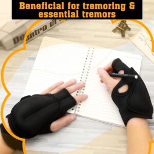 Sosation 1 Pair Weighted Gloves for Tremors Weighted Utensils for Hand Tremors Hand Stop Adjustable Wrist Weights Glove with Holes for Tremors and Patients (2 x 1.1 lb, Each Glove)