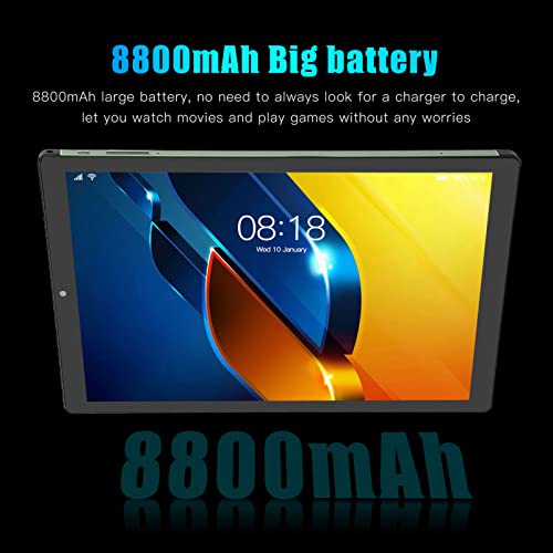 Zyyini Android 12 Tablet, 10.1in HD LCD Screen, 5G WiFi Calling Pad, Front 200w Rear 500w Dual Camera, Long Lasting Battery, 10 Cores Tablet PC 6GB 128GB(Green)