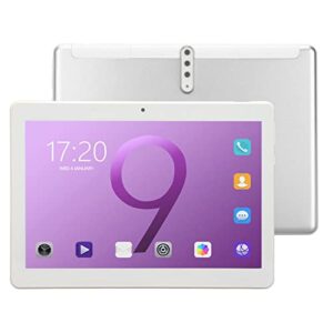 10in android 10.0 tablet pc, octa core processor, 3gb ram 32gb rom, ips hd touch screen, 5mp cameras, dual sim slot, wifi, bluetooth,128gb expand support(silver white)