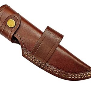 9" Long Handmade Leather Sheath For Fixed Blade Knife. Fits up to 5"—5.5” cutting blade knife.