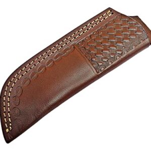 9” Long Handmade Leather Sheath For Fixed Blade Knife.