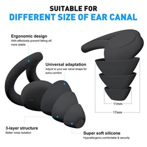 Ear Plugs for Sleeping Noise Cancelling, Ear Plugs for Noise Reduction with a Storage Box, Washable Hearing Protection for Work, Travel, Concert, Swimming, Sleep Snoring
