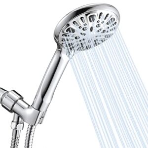 9 functions handheld shower head set, high pressure shower head high flow handheld showerhead set with 59 inch hose, bracket, tape, rubber washers