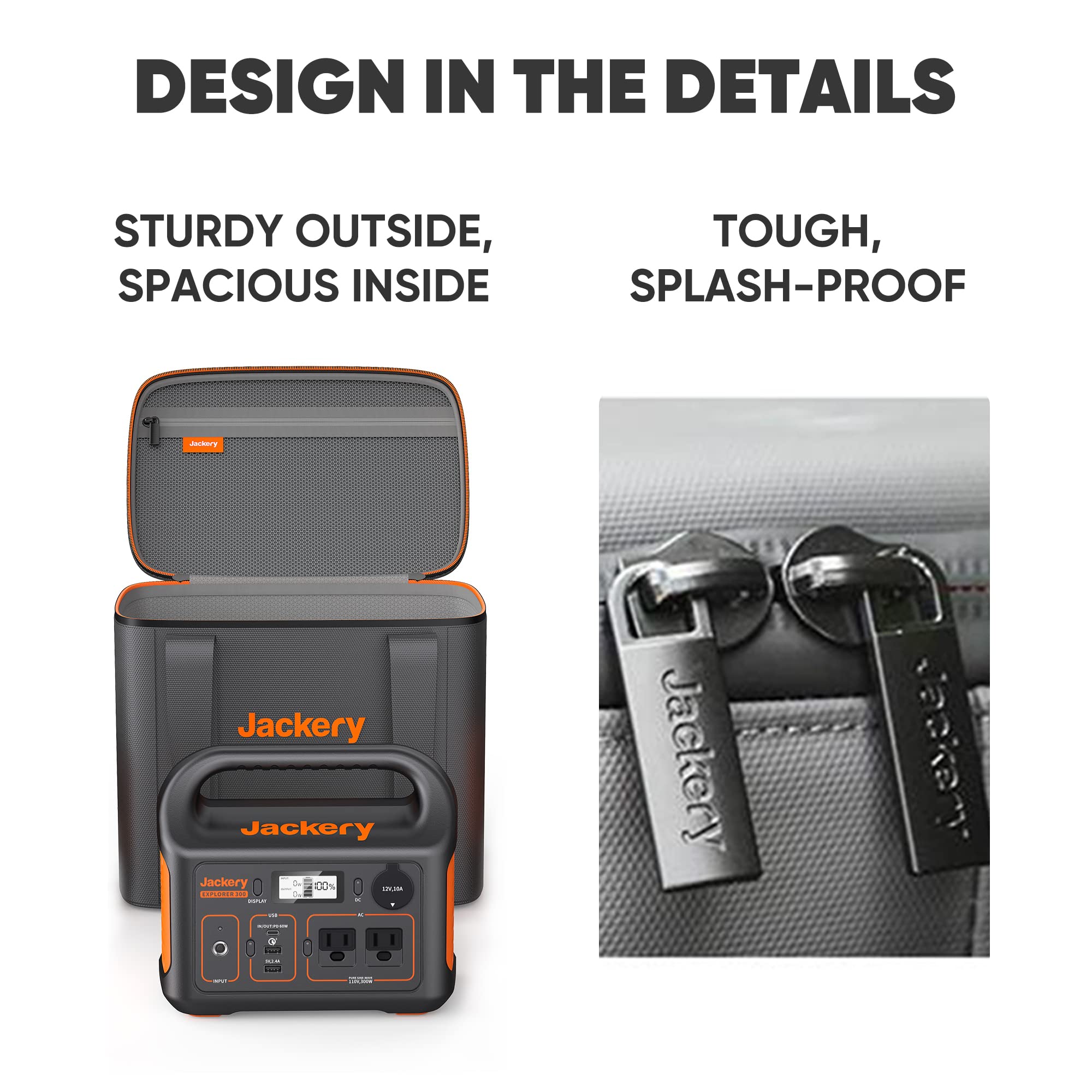 Jackery Carrying Case Bag (S Size) for Explorer 240/300 / 500 Portable Power Station - Black (Power Station Not Included)