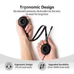 YBINYNA USB Headset with Microphone for PC, Noise Cancelling & Audio Controls Computer Headset 3.5mm Jack/USB Connection for Cell Phone/Call Center/Skype/Zoom/Webinar