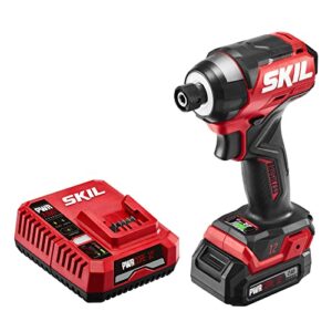 skil pwr core 12 brushless 12v 1/4 in. hex compact impact driver kit with 3-speed & halo light & one-handed collet includes 2.0ah lithium batteries and pwr jump charger -id6744a-10