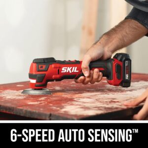 SKIL PWR CORE 12 Brushless 12V 5-Tool Compact Combo Kit Includes Two 2.0Ah Battery and Charger - CB8368A-20,Red