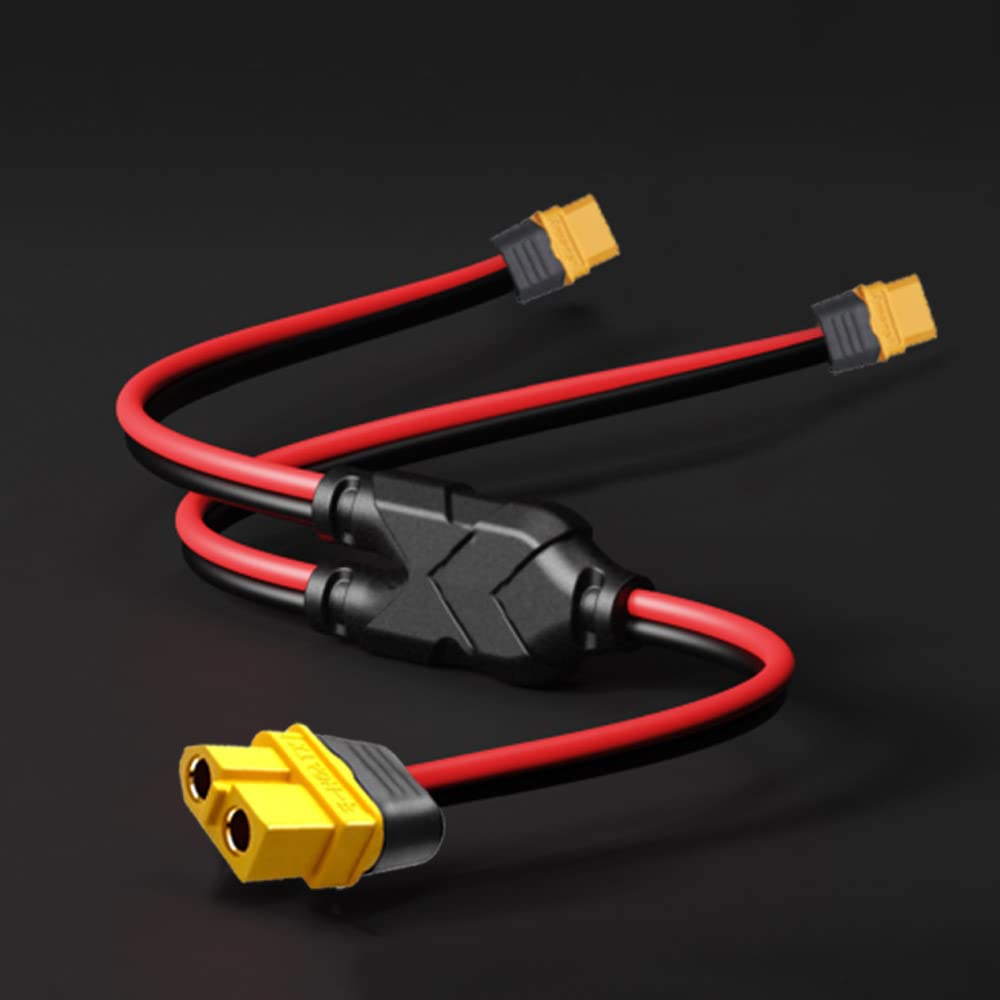 AUTKLER XT60 Connector Splitter Cable Parallel Charging Cable High Power XT-60 2-Way External Cable (XT60 Splitter)