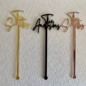 Personalized Name Drink Stirrers, Custom Hand Lettered, Modern Calligraphy Stir Swizzle Stick, Cocktail Bar Accessories, Wedding Table Centerpiece, Bridal shower decor, Party pick, Birthday decoration