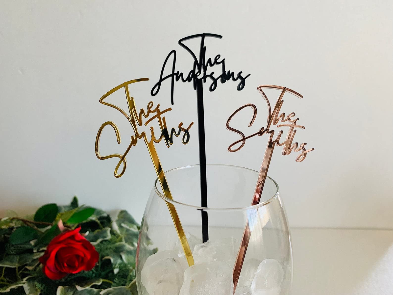 Personalized Name Drink Stirrers, Custom Hand Lettered, Modern Calligraphy Stir Swizzle Stick, Cocktail Bar Accessories, Wedding Table Centerpiece, Bridal shower decor, Party pick, Birthday decoration