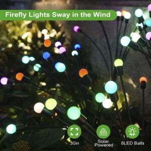 Solar Lights Outdoor Waterproof, Swaying Solar Garden Lights Firefly Lights Decorative Outdoor Lights Yard Lights, Dancing Fireflies Lights for Path Fence, Swaying When Wind Blows