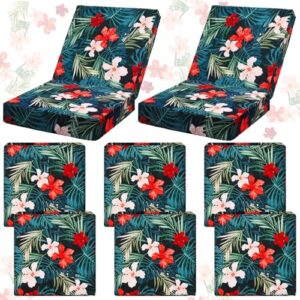 panelee 6 pcs patio cushion covers square chair seat cushion slip covers waterproof outdoor cushion covers replacement water repellent slipcover with ties for sofa furniture bench (20 x 20 x 4 inch)